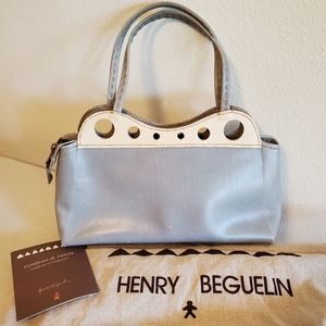 Vintage Henry Beguelin handbag purse blue